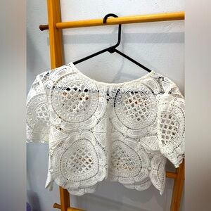 White Crochet Crop Top